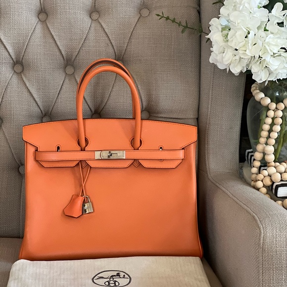 Hermes Handbags - ❌SOLD❌Hermes Birkin 35 Mango on PHW
Epspm Leather Stamp P Square (2012)